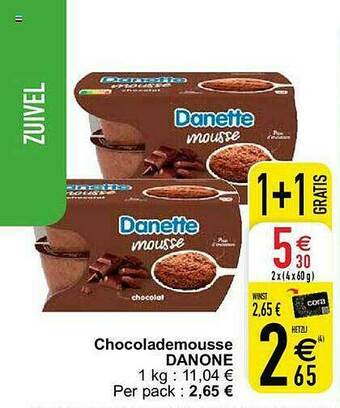 Cora Chocolademousse Danone aanbieding