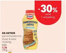 Spar Dr. Oetker pannenkoekenmix shake & bake aanbieding