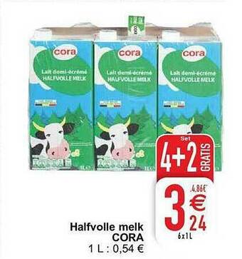 Cora Halfvolle Melk aanbieding