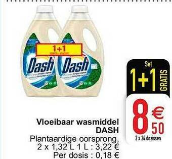 Cora Vloeibaar Wasmiddel Dash aanbieding