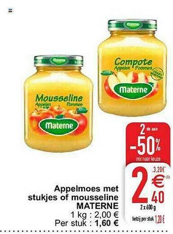 Cora Appelmoes Met Stukjes Of Mousseline Materne aanbieding