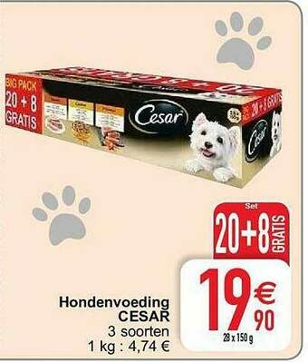 Cora Hondenvoeding Cesar aanbieding