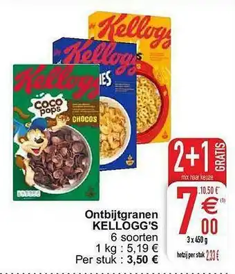 Cora Ontbijtgranen Kelloggs aanbieding