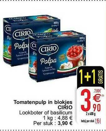 Cora Tomatenpulp In Blokjes Cirio aanbieding