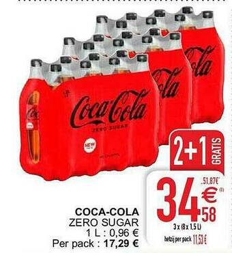 Cora Coca Cola Zero Sugar aanbieding