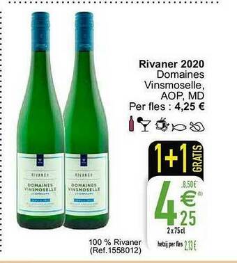 Cora Rivaner 2020 Domaines Vinsmoselle Aop Md aanbieding