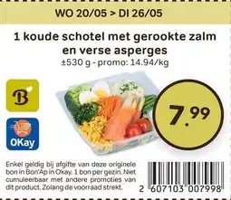 Bon Ap 1 koude schotel met gerookte zalm en verse asperges aanbieding