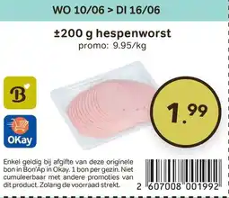 Bon Ap hespenworst aanbieding