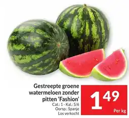 Intermarché Gestreepte groene watermeloen zonder pitten Fashion aanbieding