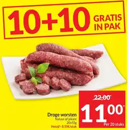 Intermarché Droge worsten Natuur of pikant aanbieding