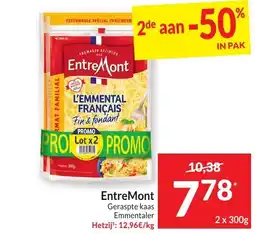 Intermarché EntreMont Geraspte kaas Emmentaler aanbieding