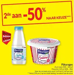 Intermarché Pâturages Zure room 30% of Fleurette 12% of 30% aanbieding