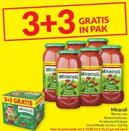 Intermarché Miracoli Warme saus Tomaat basilicum, Arrabbiata of Italiano. aanbieding