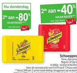 Intermarché Schweppes Tonic, Agrumes Regular of Zero aanbieding