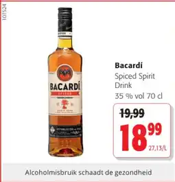 Colruyt Bacardi Spiced Spirit Drink 35% vol aanbieding