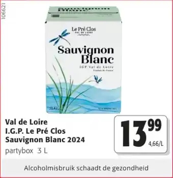 Colruyt Val de Loire I.G.P. Le Pré Clos Sauvignon Blanc 2024 aanbieding