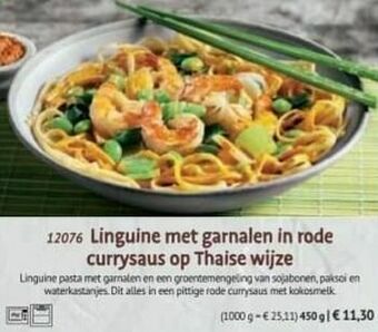 Bofrost Linguine met garnalen in rode currysaus op thaise wijze aanbieding