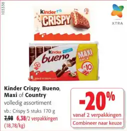 Colruyt Kinder Crispy, Bueno, Maxi of Country aanbieding