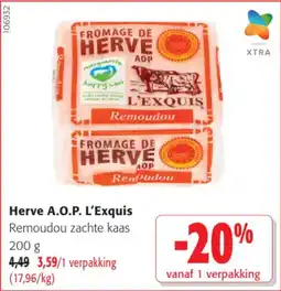 Colruyt Herve A.O.P. L'Exquis Remoudou zachte kaas aanbieding