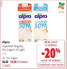 Colruyt Alpro sojadrink Regular, No Sugars of Light aanbieding