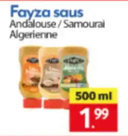 Tanger Markt Fayza saus Andalouse/Samourai Algerienne aanbieding