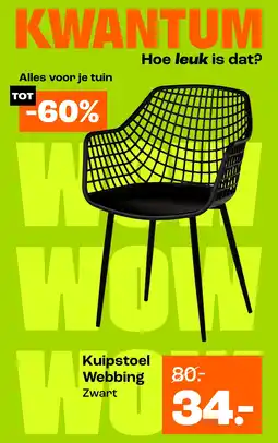 Kwantum Kuipstoel Webbing Zwart aanbieding