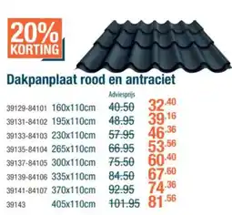 Cevo Dakpanplaat rood en antraciet aanbieding