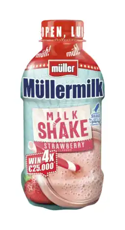 Albert Heijn Müller Müllermilk milkshake aardbeismaak aanbieding