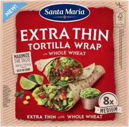 Albert Heijn Santa Maria Extra thin tortilla whole wheat medium aanbieding