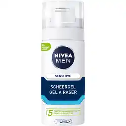 Albert Heijn NIVEA Men scheergel sensitive 0% alcohol aanbieding