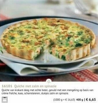 Bofrost Quiche met zalm en spinazie aanbieding