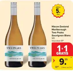 Carrefour Nieuw-Zeeland Marlborough Two Peaks Sauvignon Blanc aanbieding