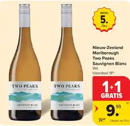 Carrefour Nieuw-Zeeland Marlborough Two Peaks Sauvignon Blanc aanbieding
