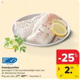 Carrefour Kabeljauwfilet aanbieding