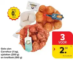 Carrefour Gele uien Carrefour, sjalotten, en knoflook aanbieding