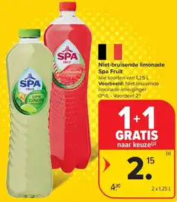 Carrefour Niet-bruisende limonade Spa Fruit aanbieding