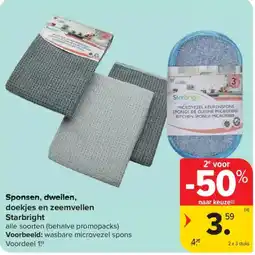 Carrefour Spotsen, dweilen, doekjes en zeemvellen Starbright aanbieding