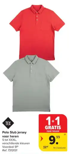 Carrefour Tex poly slub jersey voor heren aanbieding