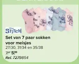 Carrefour Set van 7 paar sokken voor meisjes aanbieding