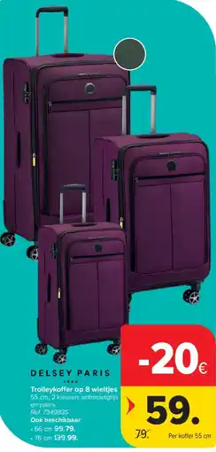 Carrefour Delsey Paris Trolleykoffer op 8 wieltjes aanbieding