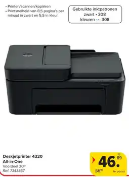 Carrefour Hp Deskjetprinter 4320 All-in-One aanbieding