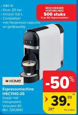 Carrefour Home Espressomachine aanbieding