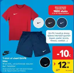 Carrefour Nike T-shirt of short Dri-Fit aanbieding