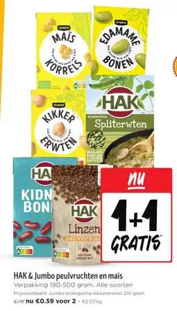 Jumbo HAK & Jumbo peulvruchten en maïs aanbieding