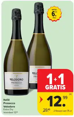 Carrefour Italië Prosecco Velodoro Extra Dry aanbieding