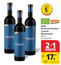 Carrefour Itali Ruminat Primitivo Lunaria Biodynamie aanbieding