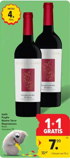 Carrefour Italië Puglia Nostre Terre Negroamaro aanbieding