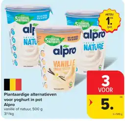 Carrefour Plantaardige alternatieven voor yoghurt in pot Alpro aanbieding