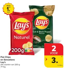 Carrefour Ipak Naturel 2009- Salt & Black Pepper Flavour Flat Chips en Sensations Lay's aanbieding