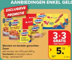Carrefour Zwan TV natuur nature (zwan Worsten en bereide gerechten Zwan aanbieding